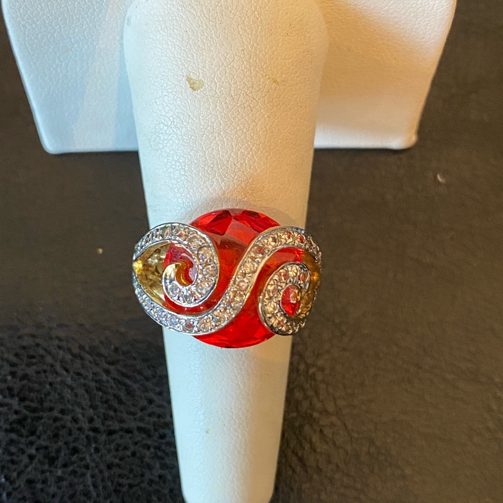 Sapphire orange padparasha ring size 8